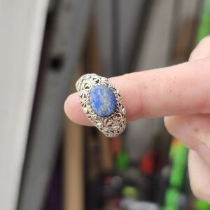 Lapis Lazuli Sterling Silver Ring Read Description